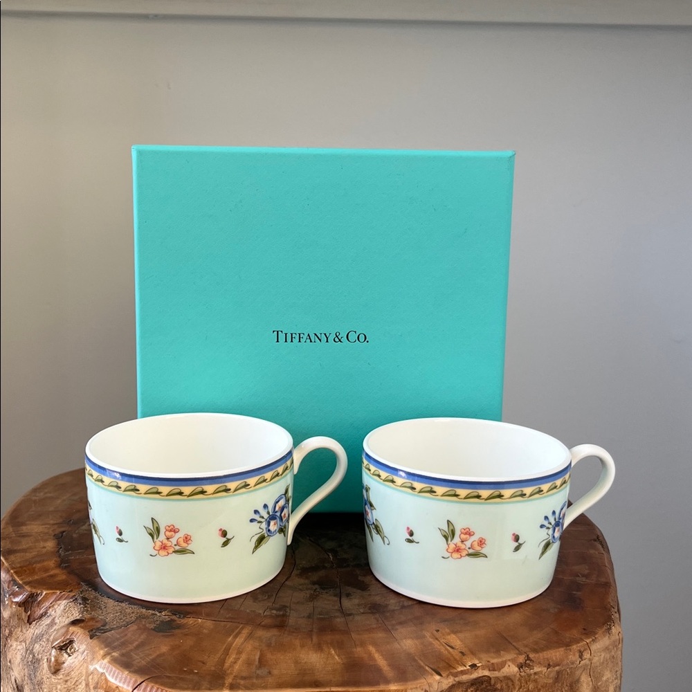 TIFFANY & CO Morning Glory teacups x 2